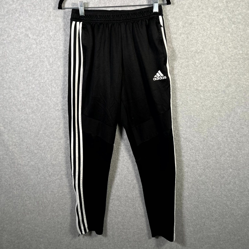 Adidas Aeroready Track Pants Mens Small Black White 3 Stripes Trefoil Logo